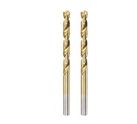 sourcing map HSS Droit Tige Foret Hélicoïdal Mèche Entièrement Sol Titane Recouvert 6.1mm Forage Diamètre 100mm Total Longueur 55mm Forage Mèche Longueur 2 Pcs