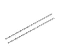 sourcing map HSS Foret Hélicoïdal Haute Vitesse Acier Extra Long Pointes 4.5mm Forage Diamètre 200mm Longueur 2 Pcs