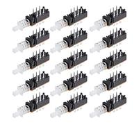 sourcing map Interrupteur à bouton-poussoir, DPDT 6 broches 1 position autobloquant noir 15pcs