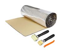 sourcing map Isolant Phonique Voiture 5mm Isolation Thermique Capot Moteur Coffre Porte avec Outil Rouleau 40x24/100x60cm