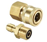 sourcing map Jardin Tuyau Laiton Connexion Rapideeurs Ensemble Raccords M18x1.5 Mâle & Femelle Filetage Eau Tuyau Connecteurs Pression Laveuse Adaptateur