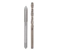sourcing map Jeu de tarauds et embouts, 8#-32 UNC 2B Taraud de fraisage à cannelure droite, 3,3 mm M35 en acier rapide (HSS-CO)