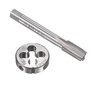 sourcing map Jeu de Tarauds et Filières Métriques M10 x 0,5 mm, Taraud à Filetage Machine avec Filière de Filetage Ronde, pour la Réparation de Filetage de Boulon à Écrou