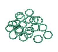 sourcing map Joints Toriques en Caoutchouc Fluoré 28mm OD 21mm ID 3,5mm Largeur FKM Joint Étanchéité pour Machines Plomberie Vert 20Pcs