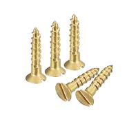 sourcing map Laiton Bois Vis, 25pcs M1.6 x 8mm Fente Emplacement Plat Tête Auto Taraudage Vis Tête Fraisée pour Travail Bois Meubles