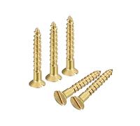 sourcing map Laiton Bois Vis, 50pcs M1.6 x 12mm Fente Emplacement Plat Tête Auto Taraudage Vis Tête Fraisée pour Travail Bois Meubles