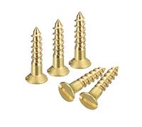 sourcing map Laiton Bois Vis, 50pcs M2.5 x 12mm Fente Emplacement Plat Tête Auto Taraudage Vis Tête Fraisée pour Travail Bois Meubles