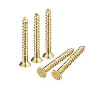 sourcing map Laiton Bois Vis, 50pcs M3 x 25mm Fente Entraînement Plat Tête Auto Taraudage Vis Tête Fraisée pour Travail Bois Meubles