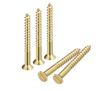 sourcing map Laiton Bois Vis, 50pcs M3 x 30mm Fente Entraînement Plat Tête Auto Taraudage Vis Tête Fraisée pour Travail Bois Meubles