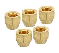 sourcing map Laiton Flare Bouchon, 1/4" Flare Femelle Flare Tube Raccord Écrou Connecteur Adaptateur pour HVAC Climatisateur, Paquet de 5