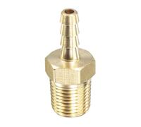 sourcing map Laiton Tuyau Barbelé Raccord Droit 3/16 Pouce x NPT 1/8 Mâle Filetage Tube Connecteur pour Eau Air Carburant Tube