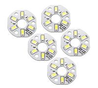 sourcing map LED Puce Module Aluminium Panneau Pure Blanc Ultra-lumineux 32mm Diamètre 300mA 3W 6 LED 5730 Surface Mounted Devices 5Pcs