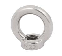 sourcing map Levage Écrou à œil M20 Femelle Filetage 304 Inoxydable Acier Rond Forme pour Corde Raccord Paquet de 1