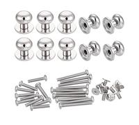 sourcing map Lot de 10 boutons ronds en alliage de zinc, poignée meuble pour tiroir, boîte cadeau, armoire avec vis M3 x 14 et M3 x 25 Argenté 12 mm