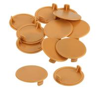 sourcing map Lot de 10 cache-trous de charnière ronds en plastique de 35 mm de diamètre pour meubles, armoires, placards (kaki)