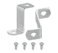sourcing map Lot de 10 clips décalés de 2,5 cm pour toile - Clips de montage en forme de Z avec 2 trous de montage avec vis - Argenté