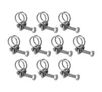 sourcing map Lot de 10 colliers de serrage à double fil, 13 à 16 mm réglables en acier inoxydable avec boulon M6 pour tuyau de collecte de poussière, tuyau de pompe