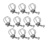 sourcing map Lot de 10 colliers de serrage à double fil, 21-25 mm réglables en acier inoxydable avec boulon M6 pour tuyau de collecte de poussière, tuyau de pompe
