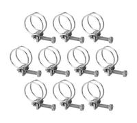 sourcing map Lot de 10 colliers de serrage à double fil, 24-27 mm réglables en acier inoxydable avec boulon M6 pour tuyau de collecte de poussière, tuyau de pompe