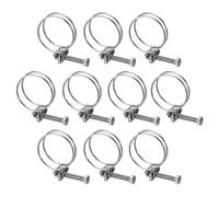 sourcing map Lot de 10 colliers de serrage à double fil, 32-36 mm réglables en acier inoxydable avec boulon M6 pour tuyau de collecte de poussière, tuyau de pompe