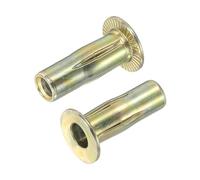 sourcing map Lot de 10 écrous à rivets multi-grip M6 écrou borgne en acier au carbone plaqué zinc à tête plate filetée