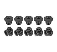 sourcing map Lot de 10 écrous moletés en acier au carbone M8 x 24 x 16 mm, boutons ronds de réglage pour pièces d'imprimante 3D, noir