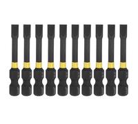 sourcing map Lot de 10 embouts de tournevis à percussion SL5 à fente de 5 mm, tige hexagonale de 6,35 mm, 50 mm de long, embouts magnétiques à tête plate en acier phosphaté S2 pour outil électrique