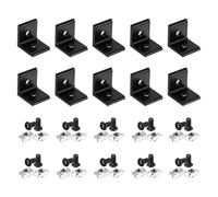 sourcing map Lot de 10 équerres d'angle à 2 trous intérieurs, connecteurs | Profil d'extrusion en aluminium avec écrous et vis