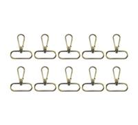 sourcing map Lot de 10 fermoirs pivotants, anneau ovale de 3,8 cm, fermoir mousqueton en métal pour la fabrication de sacs à main, porte-clés, sangle de ceinture, bronze