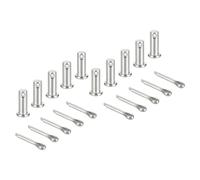 sourcing map Lot de 10 goupilles de chape M8 x 20 mm, en acier inoxydable 304, système de verrouillage à tête plate à tête plate avec goupilles fendues pour installation de meubles, remorque, tondeuse