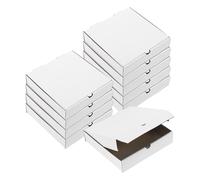 sourcing map Lot de 10 mini boîtes à pizza carrées ondulées en papier de vachette pour gâteaux, biscuits, fête de pizza - 20,3 x 20,3 cm (blanc)