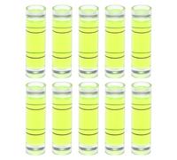 sourcing map Lot de 10 mini niveaux à bulle cylindriques de 9,5 x 34 mm pour nivellement de caméra trépied, télescope, atelier, plateau tournant, cadre photo, vert