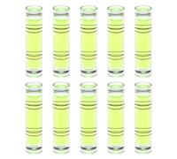 sourcing map Lot de 10 mini niveaux à bulle cylindriques de 9,5 x 40 mm pour nivellement de caméra trépied, télescope, atelier, plateau tournant, cadre photo, vert