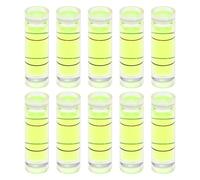 sourcing map Lot de 10 petites fioles cylindriques de niveau à bulle 6 x 20 mm PMMA Mini Niveau à bulle horizontal Outils de mesure pour RV TV Cadre photo Outil de suspension Outil de niveleur