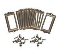 sourcing map Lot de 10 porte-étiquettes en métal, 85 x 40 mm, pour bureau, bibliothèque, tiroir, armoire, étagères, ton bronze