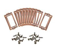 sourcing map Lot de 10 porte-étiquettes en métal, 85 x 40 mm, pour bureau, bibliothèque, tiroir, armoire, étagères, cuivre brillant