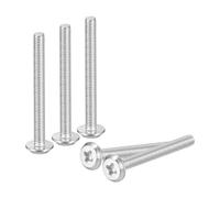 sourcing map Lot de 10 vis à tête cruciforme M3 x 30 mm à tête ronde plate en acier inoxydable 304, filetage complet, finition brillante, vis de connexion pour meubles