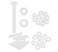 sourcing map Lot de 10 vis à tête ronde cruciforme en nylon PA66 M5 x 35 mm, écrous hexagonaux, rondelles plates, assortiment de boulons métriques à filetage complet pour assemblage de machine à faire