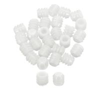 sourcing map Lot de 100 chevilles à charnière en plastique avec filetage pour charnières de porte d'armoire, connexions de meubles, 1,1 x 1 cm, blanc