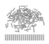 sourcing map Lot de 100 chevilles cylindriques en acier pour roulement d'étagère - 2 mm x 10 mm - Tolérance de +/- 0,02 mm de diamètre - Argenté
