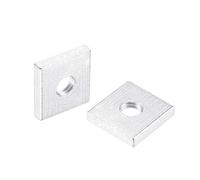 sourcing map Lot de 100 écrous carrés, M4 x 10 mm x 2 mm zingués