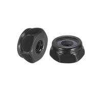 sourcing map Lot de 100 écrous de verrouillage hexagonaux en nylon #6-32, en acier inoxydable 304, auto-bloquant, pour fixations de construction industrielle, noir et blanc