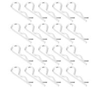 sourcing map Lot de 100 goupilles fendues à ressort en acier carbone plaqué zinc 2,5 mm x 40 mm en forme de R, clips en R pour appareils ménagers, équipements de sport, réparation mécanique automobile