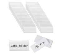 sourcing map Lot de 100 porte-étiquettes en fil de plastique, 8 x 4 cm, autocollantes, transparentes, réutilisables, avec papier pour le stockage du marché