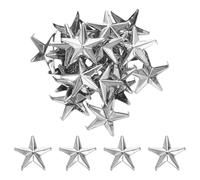 sourcing map Lot de 100 rivets en métal en forme d'étoile à 5 griffes pour loisirs créatifs, vêtements, maroquinerie, sacs, chaussures - Argenté - 20 mm