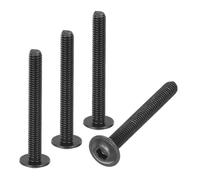 sourcing map Lot de 100 vis à six pans creux M3-0,5 x 25 mm en acier inoxydable 304, vis à métaux entièrement filetées, noires, Visserie Boulonnerie