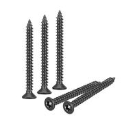 sourcing map Lot de 100 vis Torx à tête plate M3 x 30 mm, en acier inoxydable 304, à tête fraisée, auto-taraudeuse, anti-vol, vis inviolables pour bois, clôture, terrasse (noir)