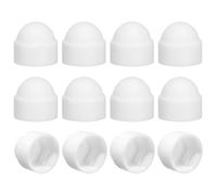 sourcing map Lot de 12 cache-écrous hexagonaux M5 x 8 x 10 mm en plastique pour intérieur et extérieur - Décoration de boulons automobiles - Blanc