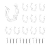 sourcing map Lot de 12 clips T8 en U pour tubes fluorescents en plastique avec vis pour ampoules LED, plafonnier, transparent