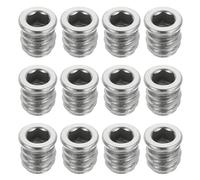 sourcing map Lot de 12 écrous filetés M6 x 12 mm pour bois - Vis en acier inoxydable 304 pour meubles - Écrous de fixation pour bois